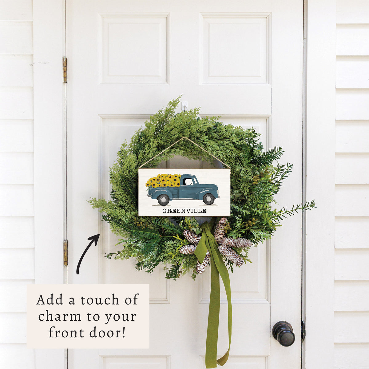 Sunflower Truck Personalized Twine Sign
