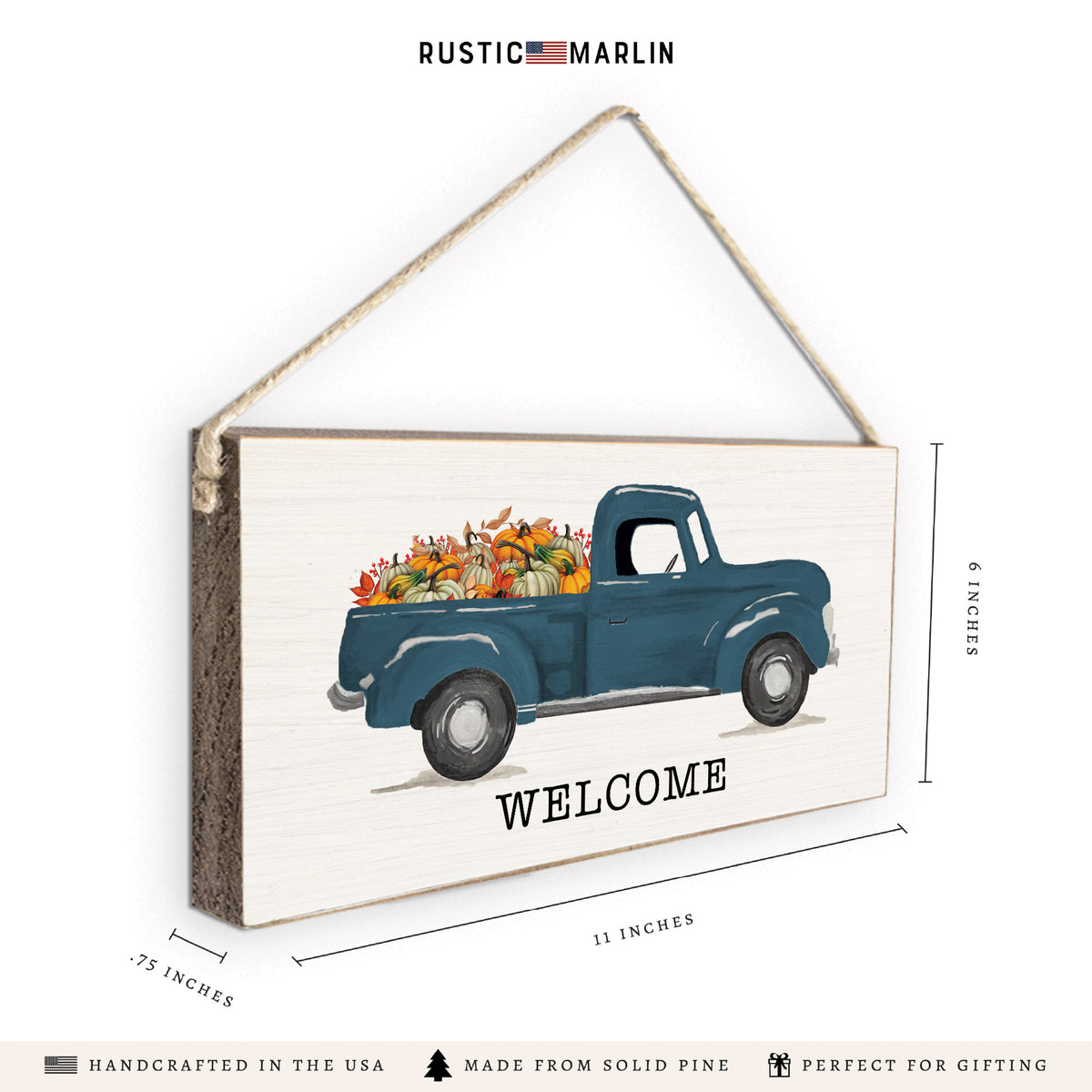 Fall Truck Personalized Twine Sign