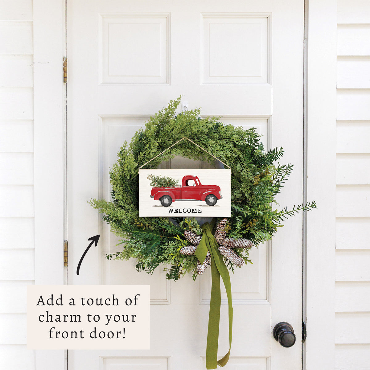 Christmas Tree Truck Personalized Twine Sign