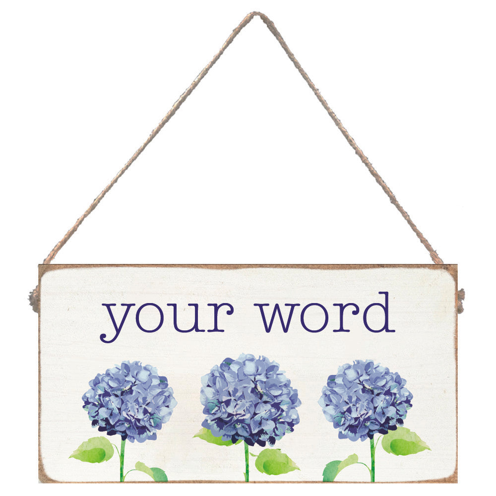 Hydrangea Personalized Twine Sign