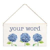 Hydrangea Personalized Twine Sign