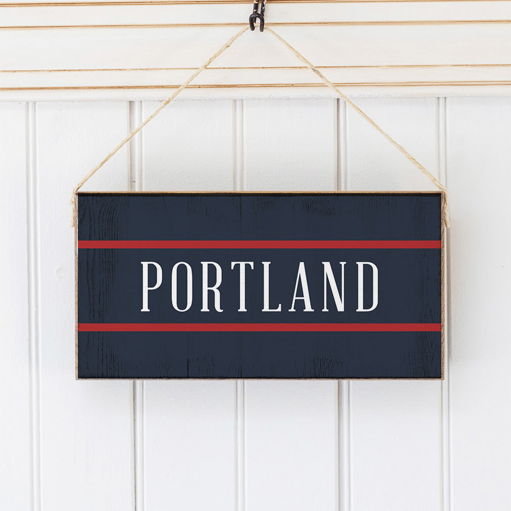 Personalized Navy/Red Twine Sign