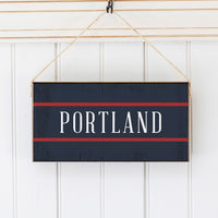 Personalized Navy/Red Twine Sign
