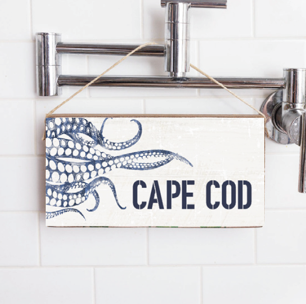 Personalized Indigo Octopus Twine Sign