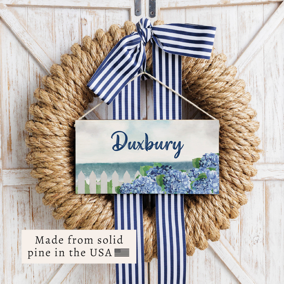 Hydrangea Dreams Personalized Twine Sign
