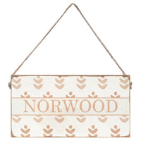 Repeating Floral Personalized Twine Sign