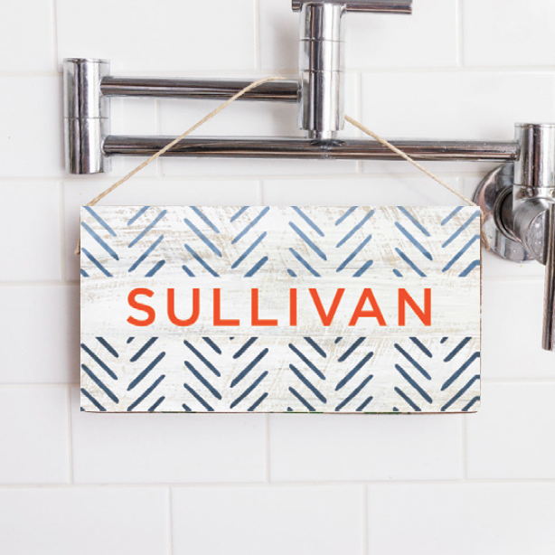 Personalized Repeating Arrows Twine Sign