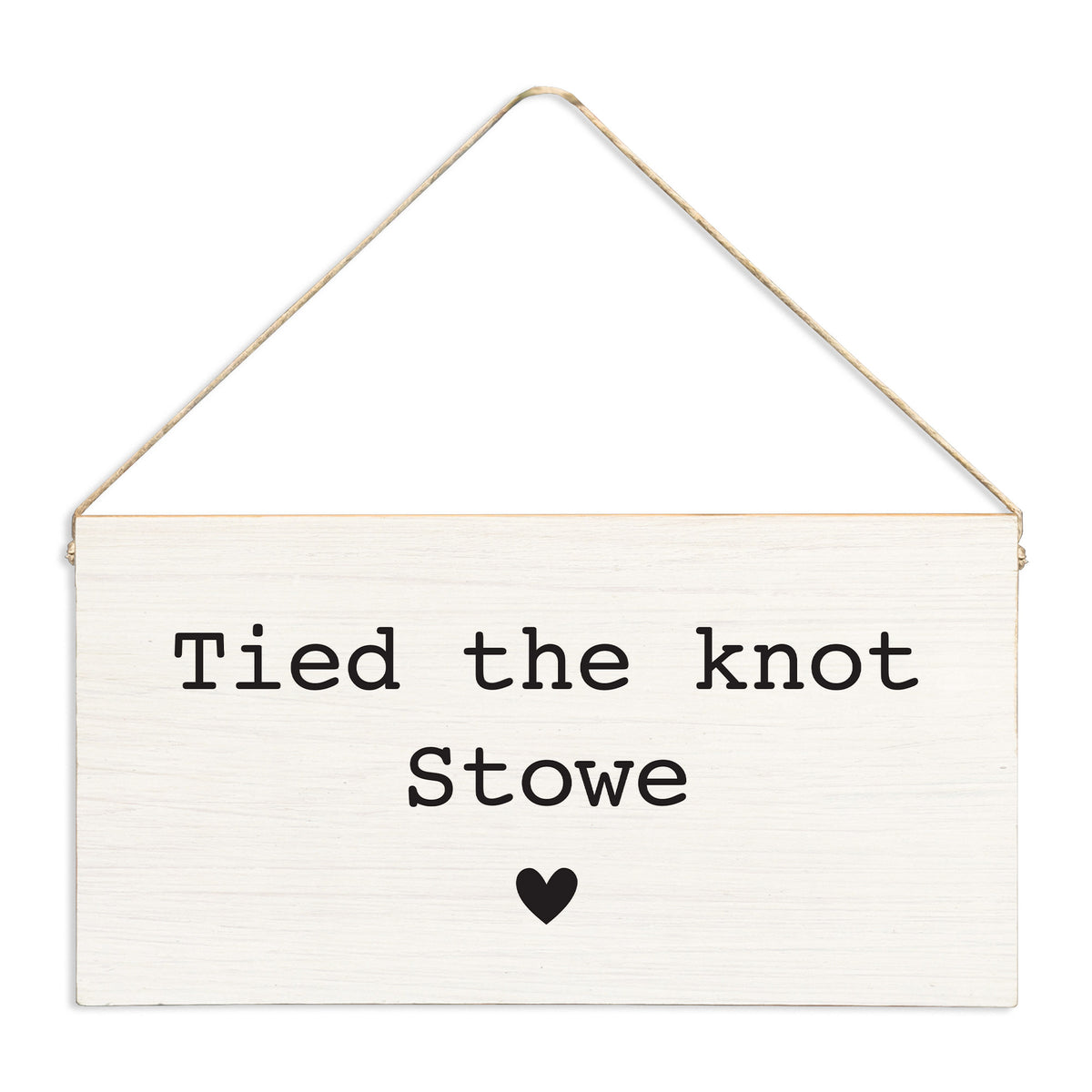 Tied The Knot Black Personalized Twine Sign
