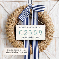 Home Sweet Home Zip Code Personalized Twine Sign