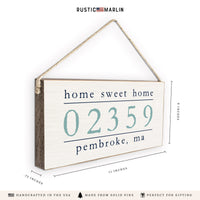 Home Sweet Home Zip Code Personalized Twine Sign
