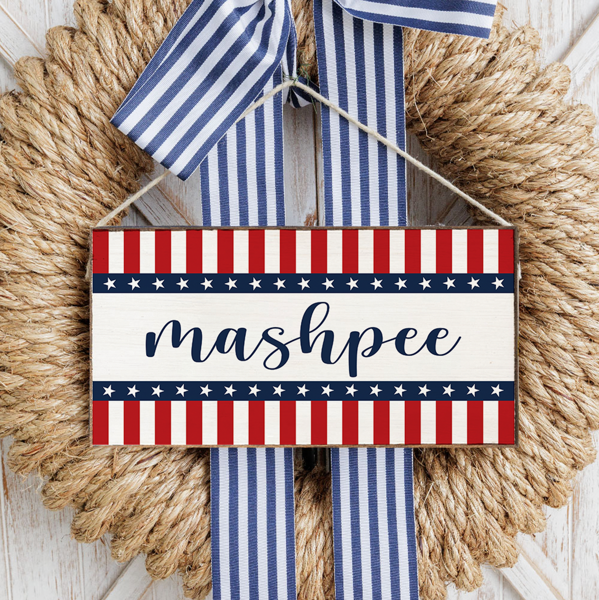 Personalized Star Spangled Twine Sign