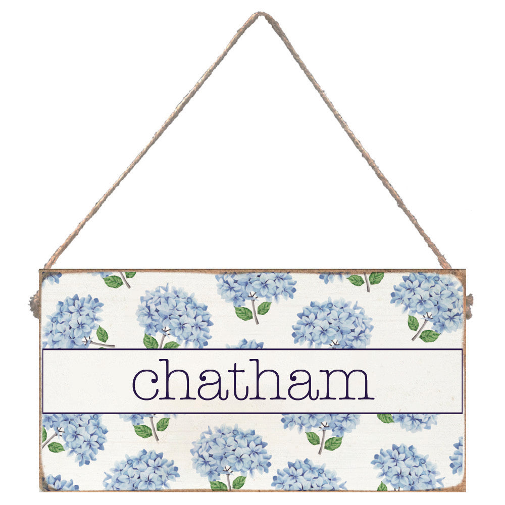 Welcome Hydrangea Stems Personalized Twine Sign