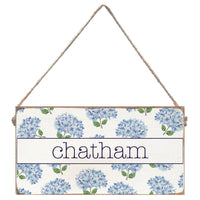 Welcome Hydrangea Stems Personalized Twine Sign