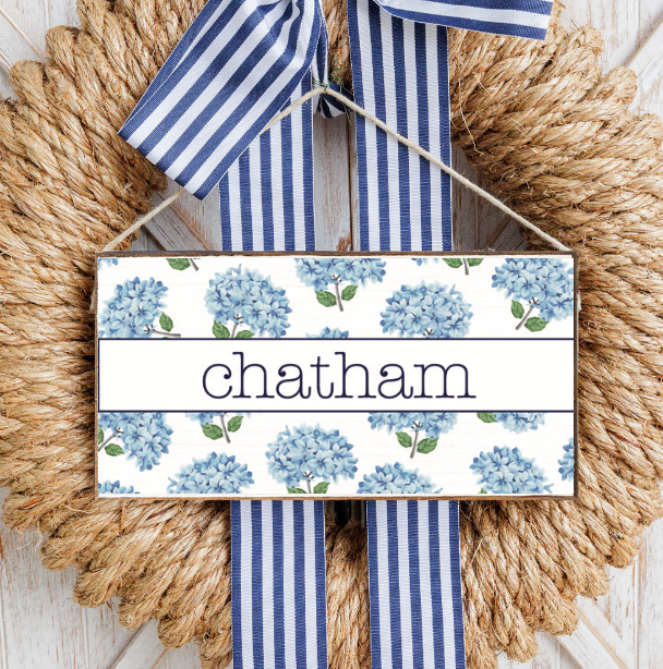 Personalized Welcome Hydrangea Stems Twine Sign