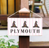Personalized Welcome Witch Hat Twine Sign