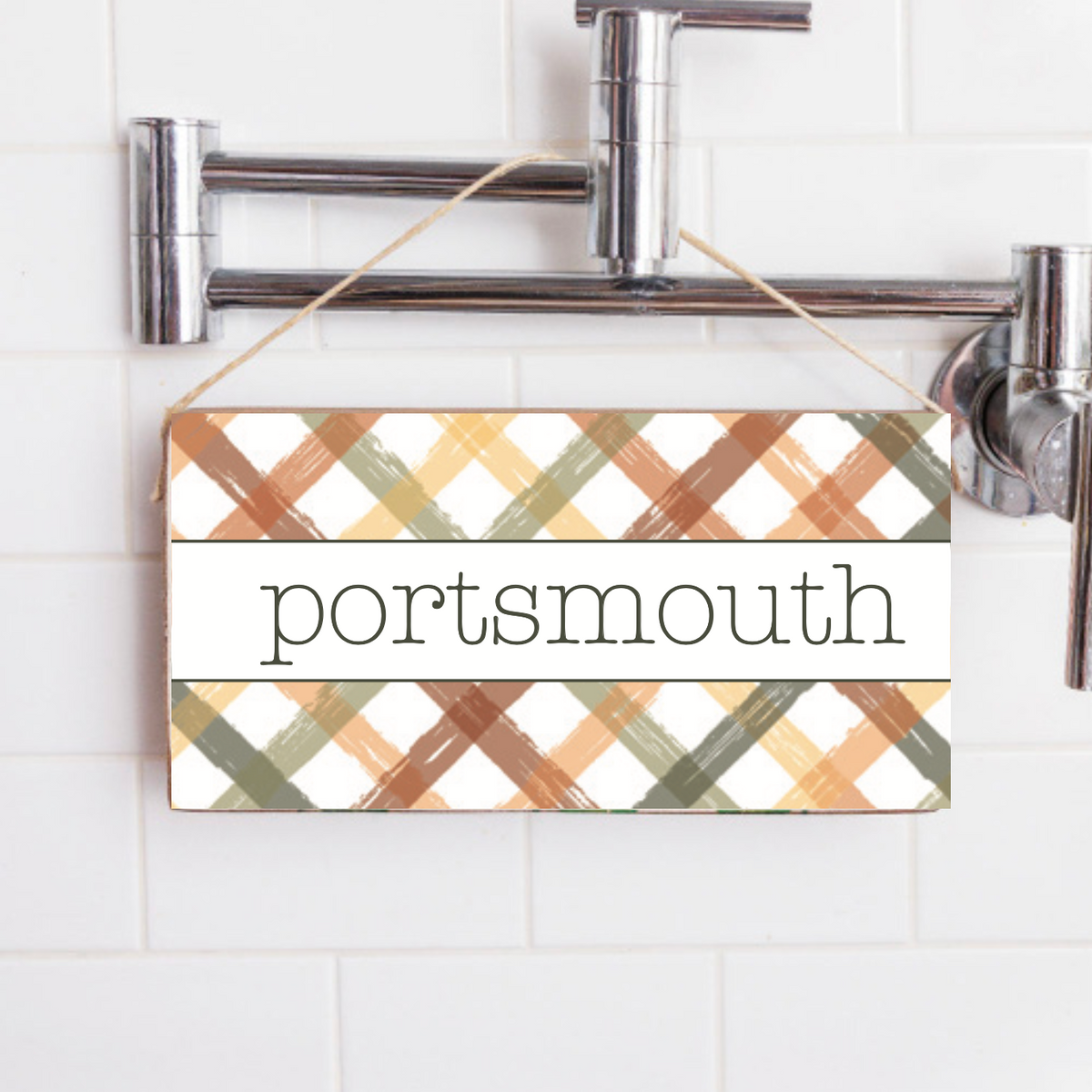 Personalized Fall Lattice Welcome Twine Sign