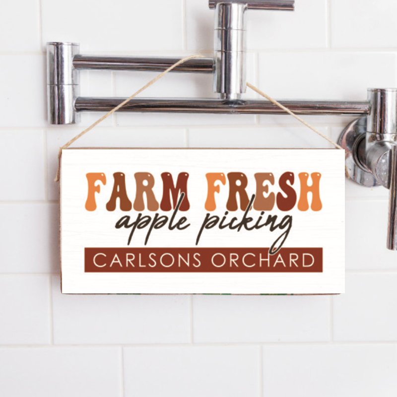 Personalized Farm Fresh Apple Picking Twine Sign