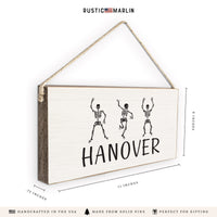 Dancing Skeletons Personalized Twine Sign