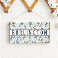Modern Mountain Personalized Twine Sign