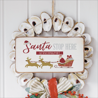 Personalized Santa Stop Here Twine Sign