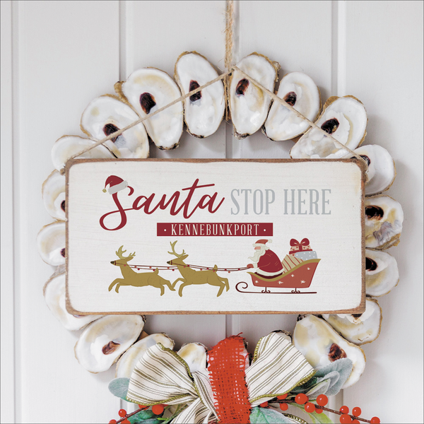 Personalized Santa Stop Here Twine Sign