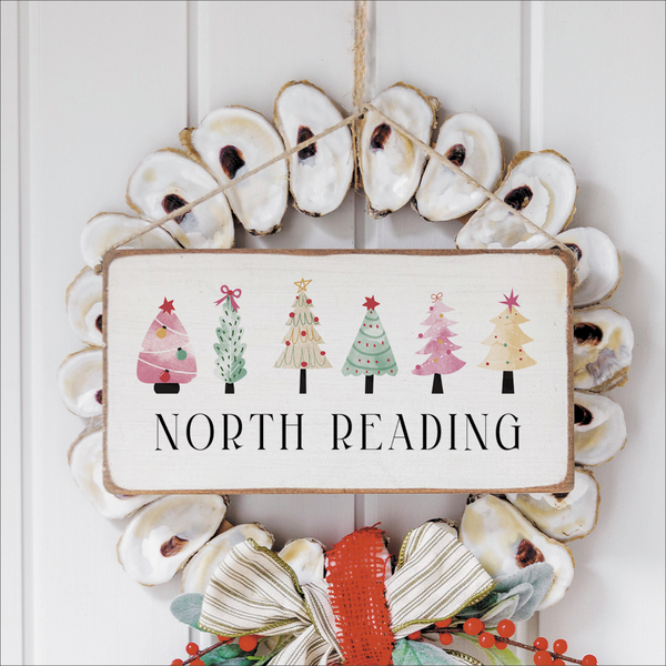 Personalized Merry & Bright Festive Christmas Trees Twine Sign