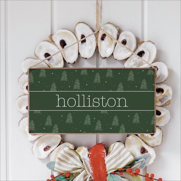 Personalized Evergreen Christmas Tree Twine Sign