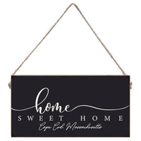 Dark Navy and White Home Sweet Home Personalized Twine Sign