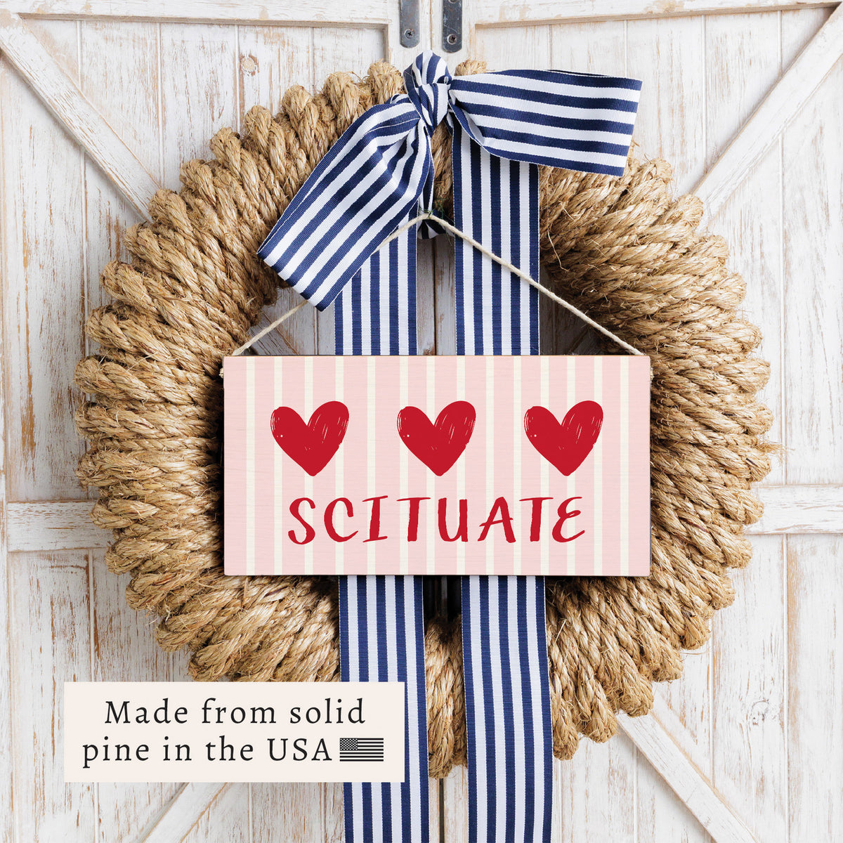 Hearts Personalized Twine Sign