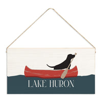 Dog Canoe Personalized Twine Sign