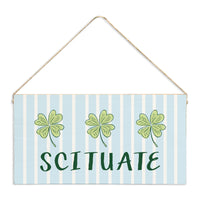 Preppy Shamrock Personalized Twine Sign