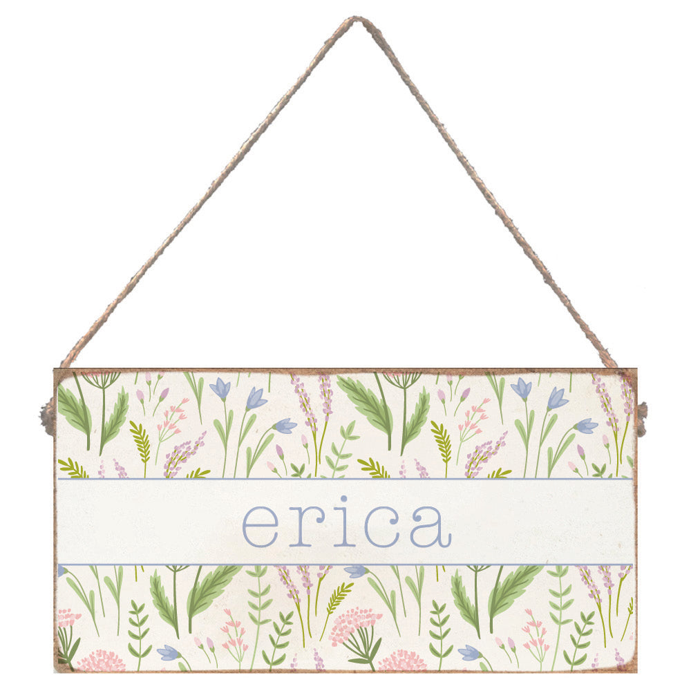 Spring Florals Personalized Twine Sign