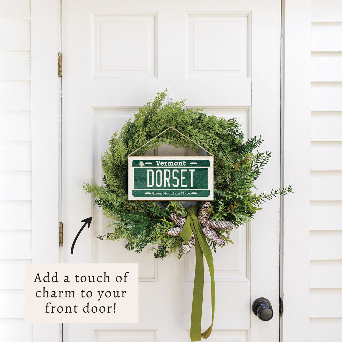 Vermont License Plate Personalized Twine Sign