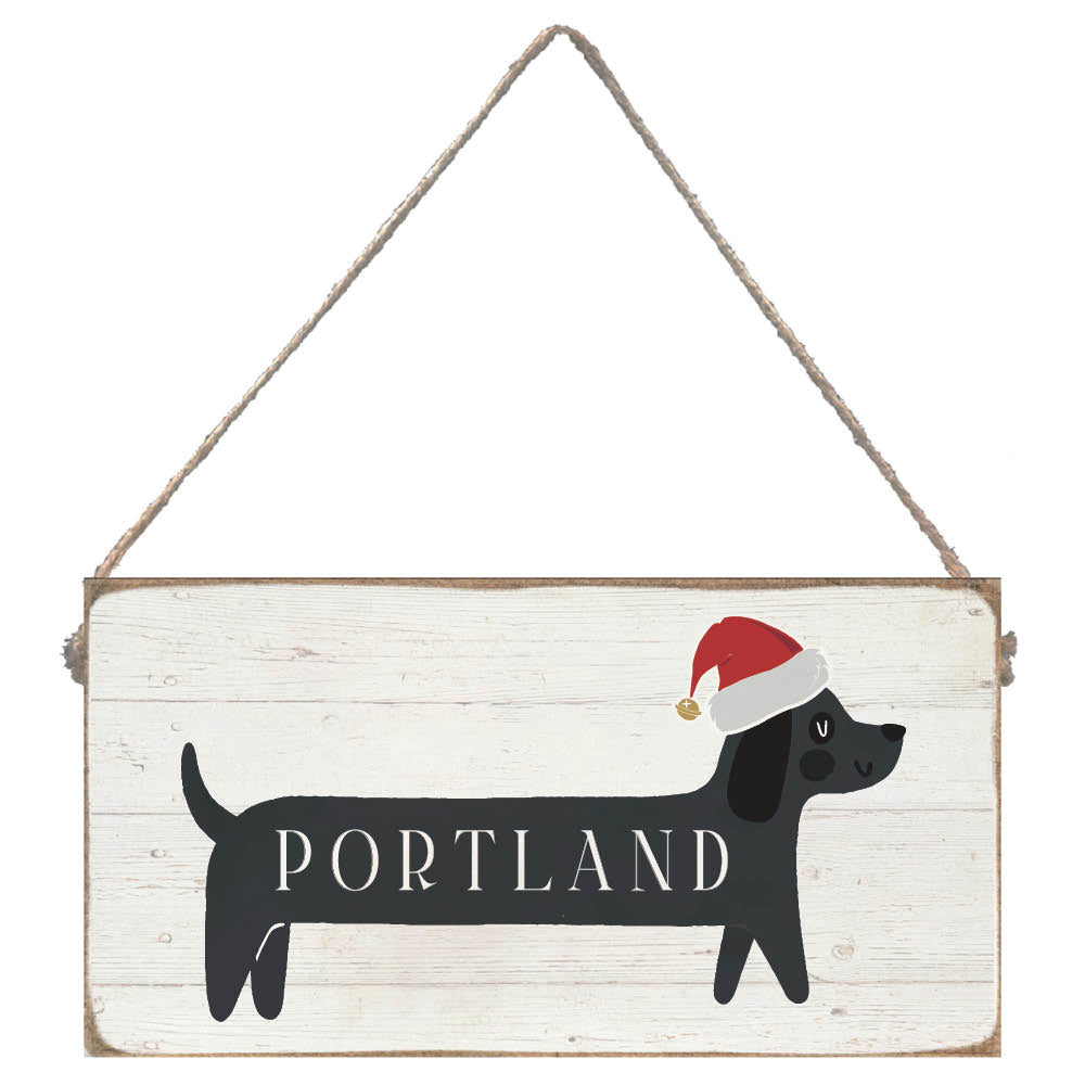 Dog Santa Personalized Twine Sign