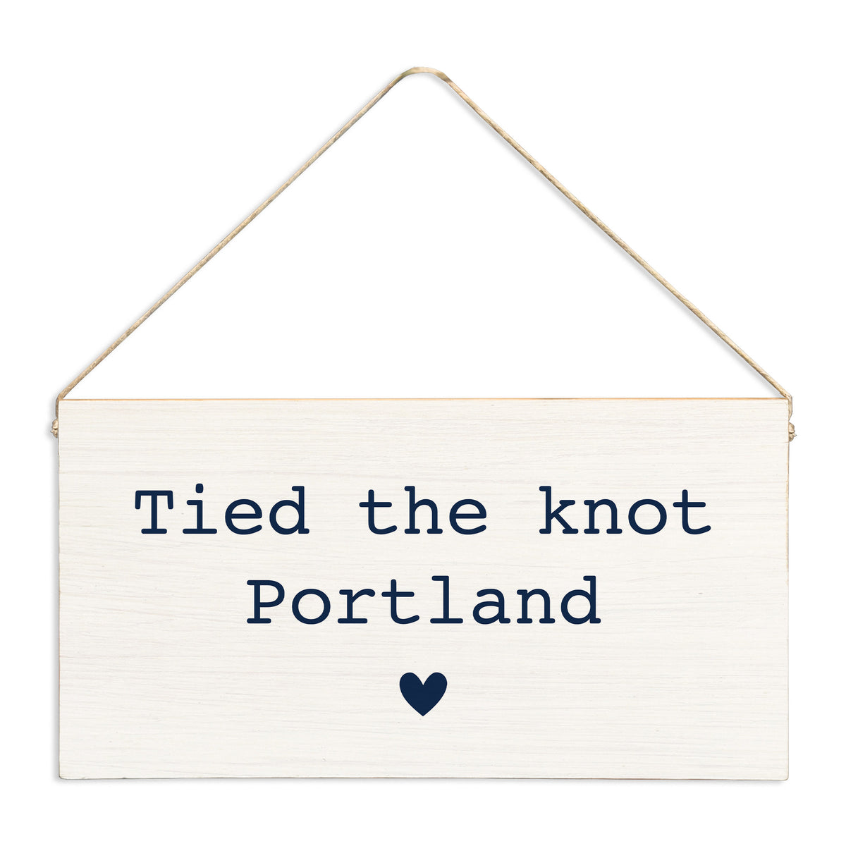 Tied The Knot Navy Blue Personalized Twine Sign