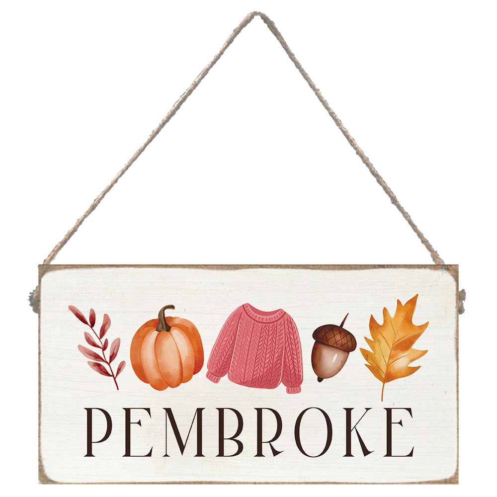 Fall Icons Personalized Twine Sign
