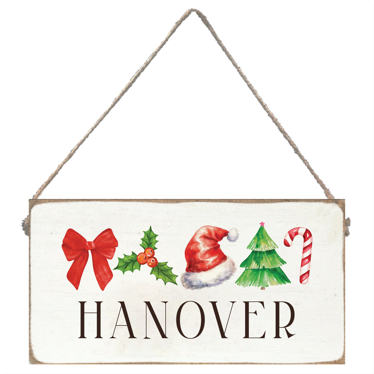 Christmas Icons Personalized Twine Sign