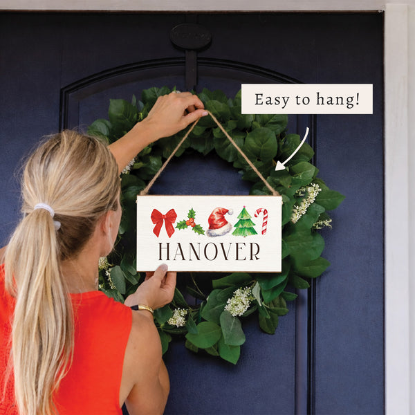 Christmas Icons Personalized Twine Sign