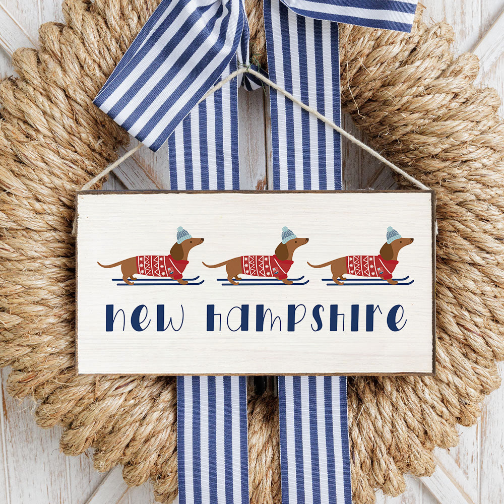 3 Dog Ski Personalized Twine Sign