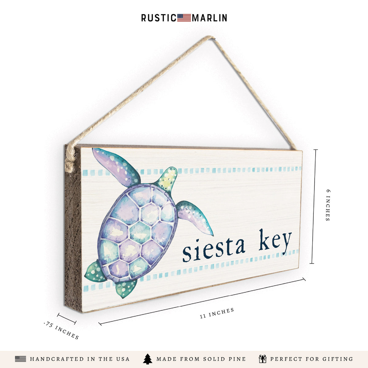 Sea Turtle Personalized Twine Sign