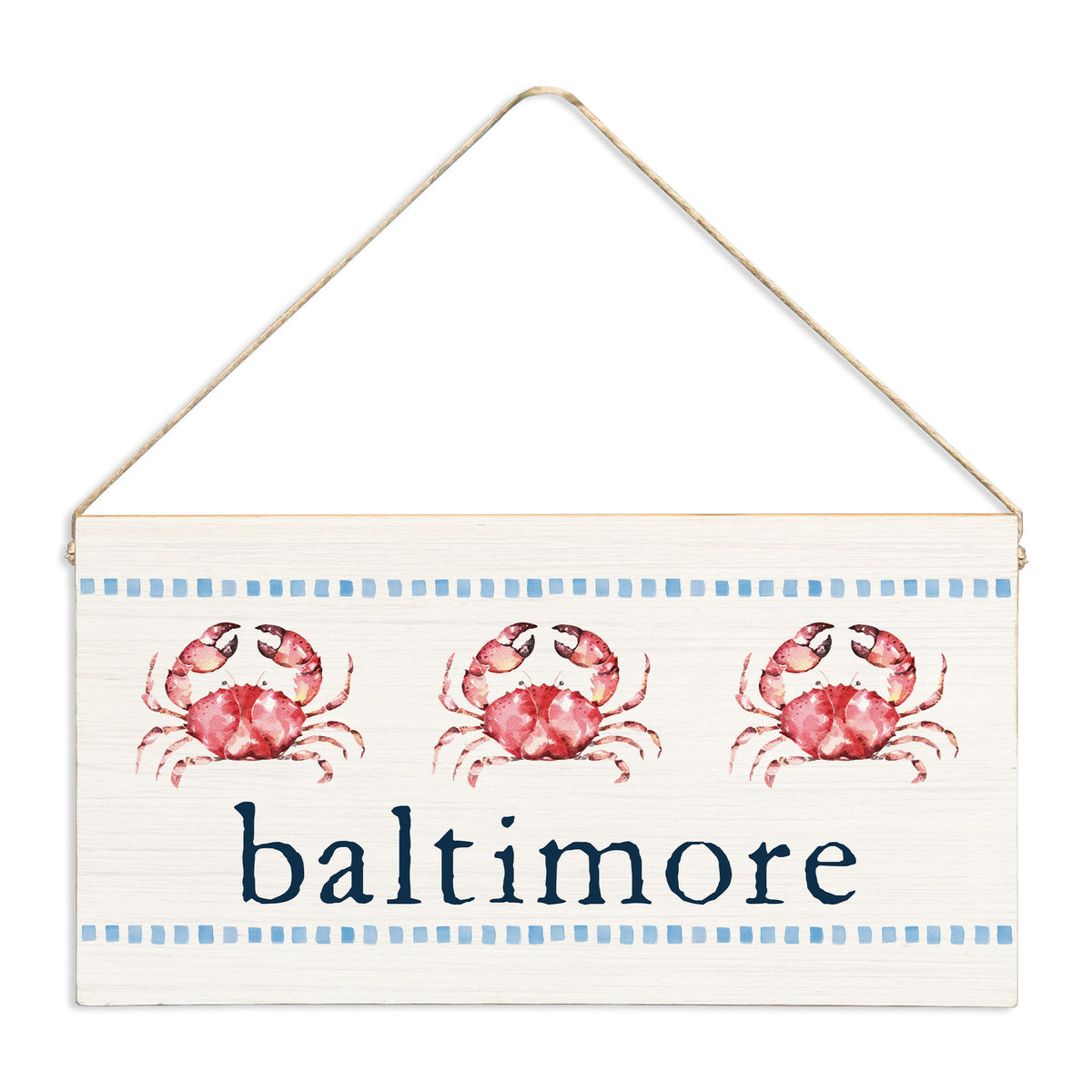 Stitched Crab Personalized Twine Sign