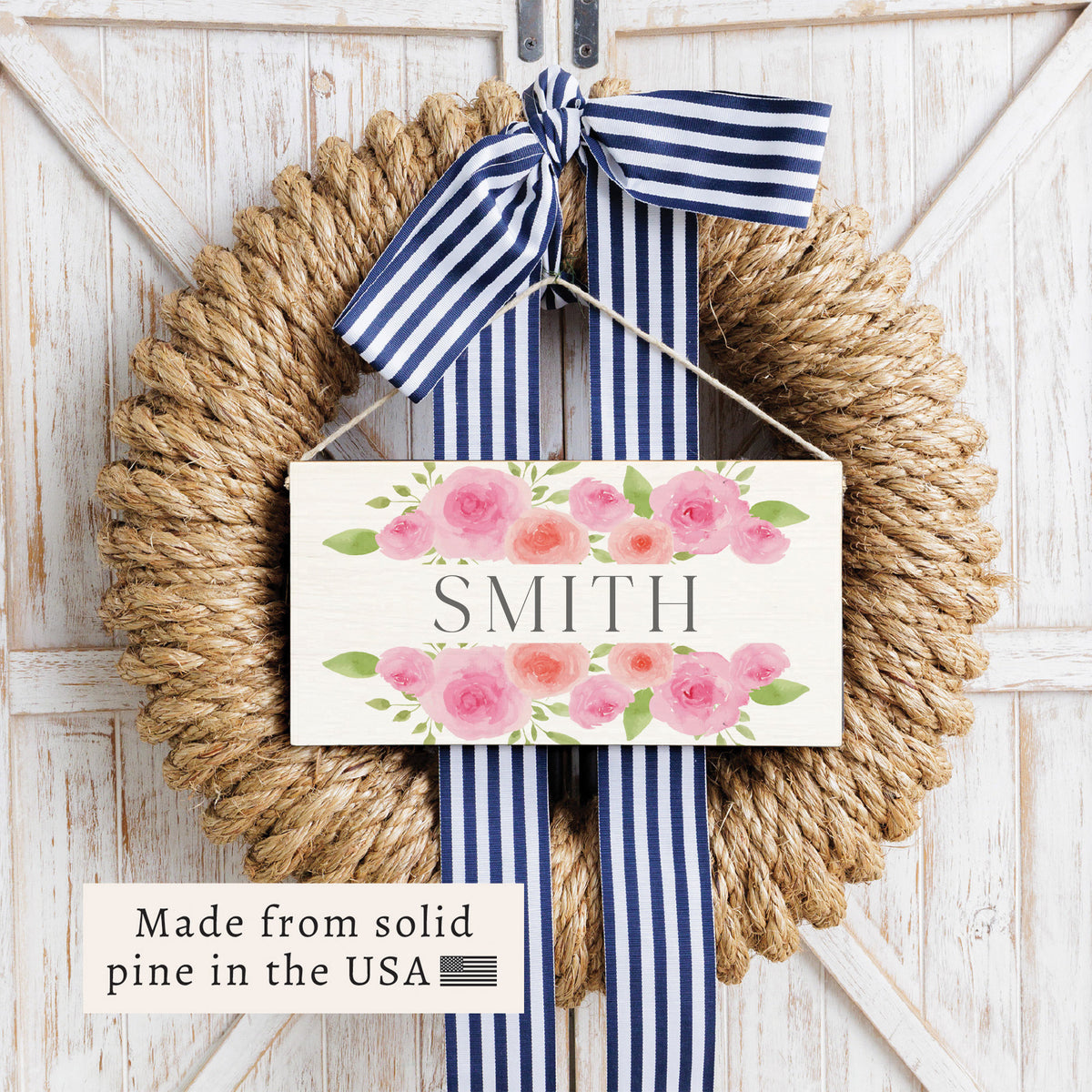 Roses Personalized Twine Sign