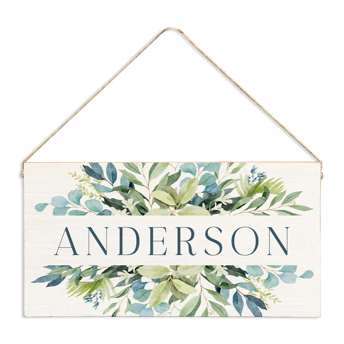 Greenery Personalized Twine Sign