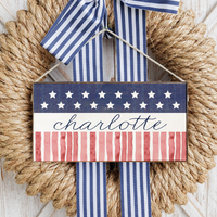 Star Spangled Personalized Twine Sign