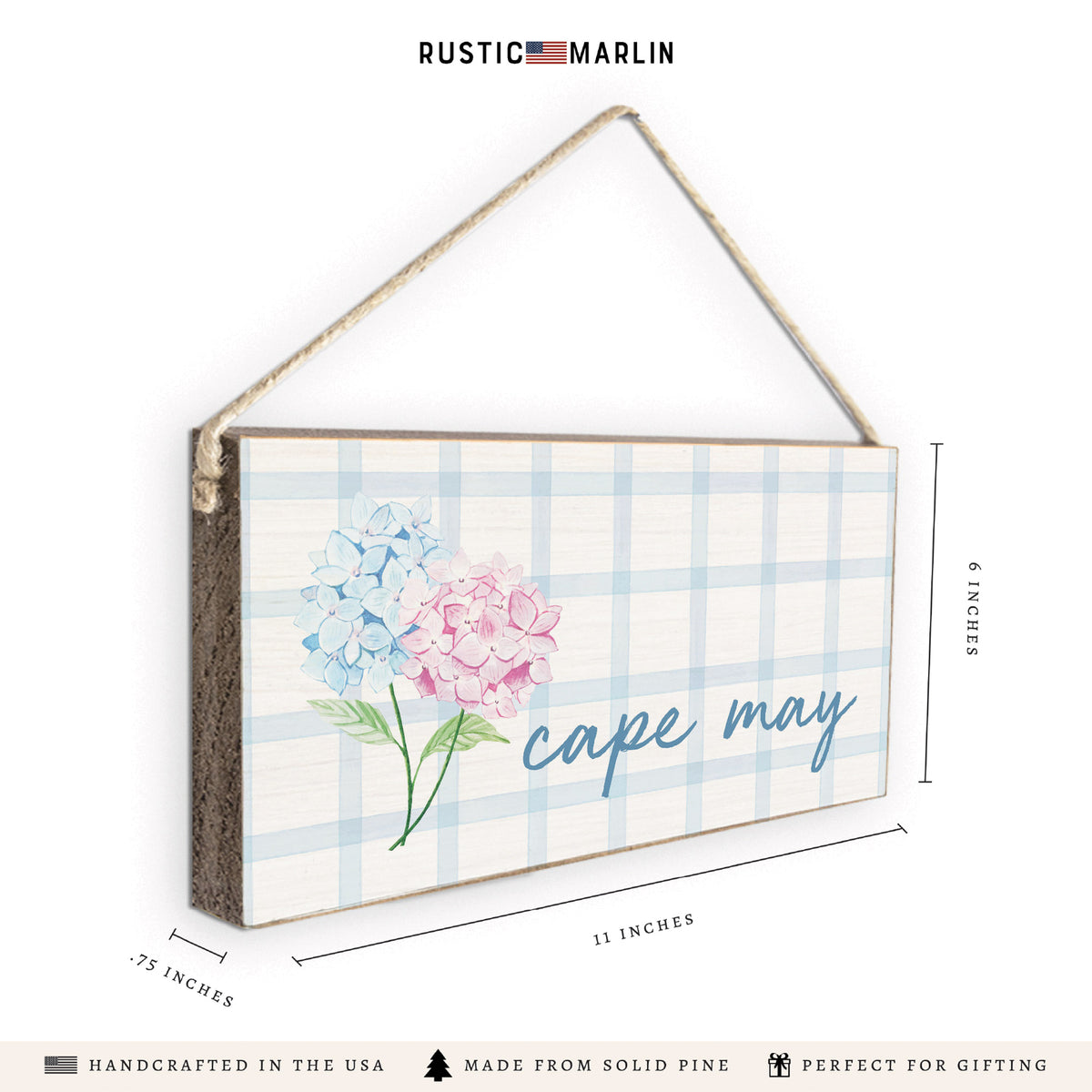 Hydrangeas Pastel Personalized Twine Sign