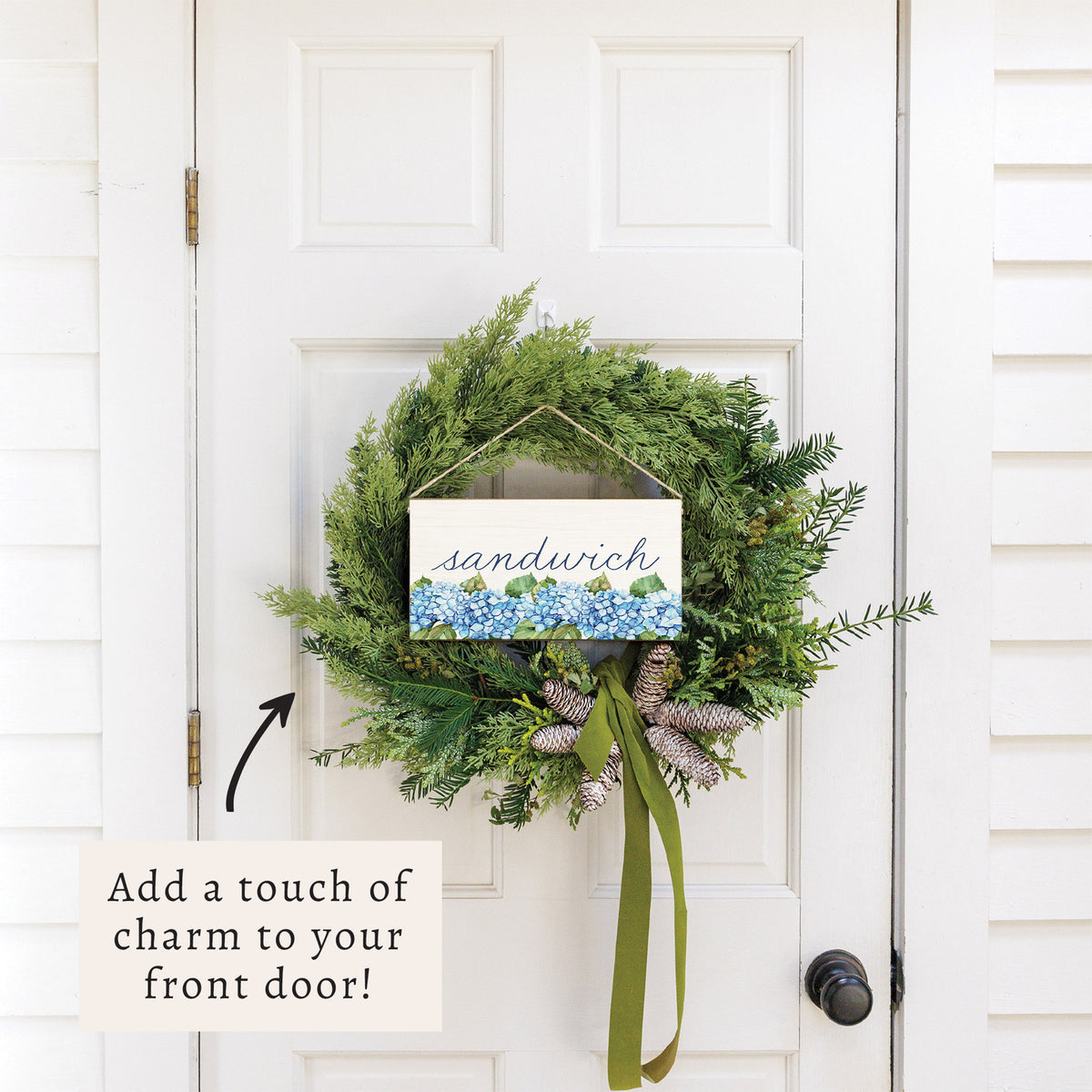 Hydrangea Bloom Personalized Twine Sign