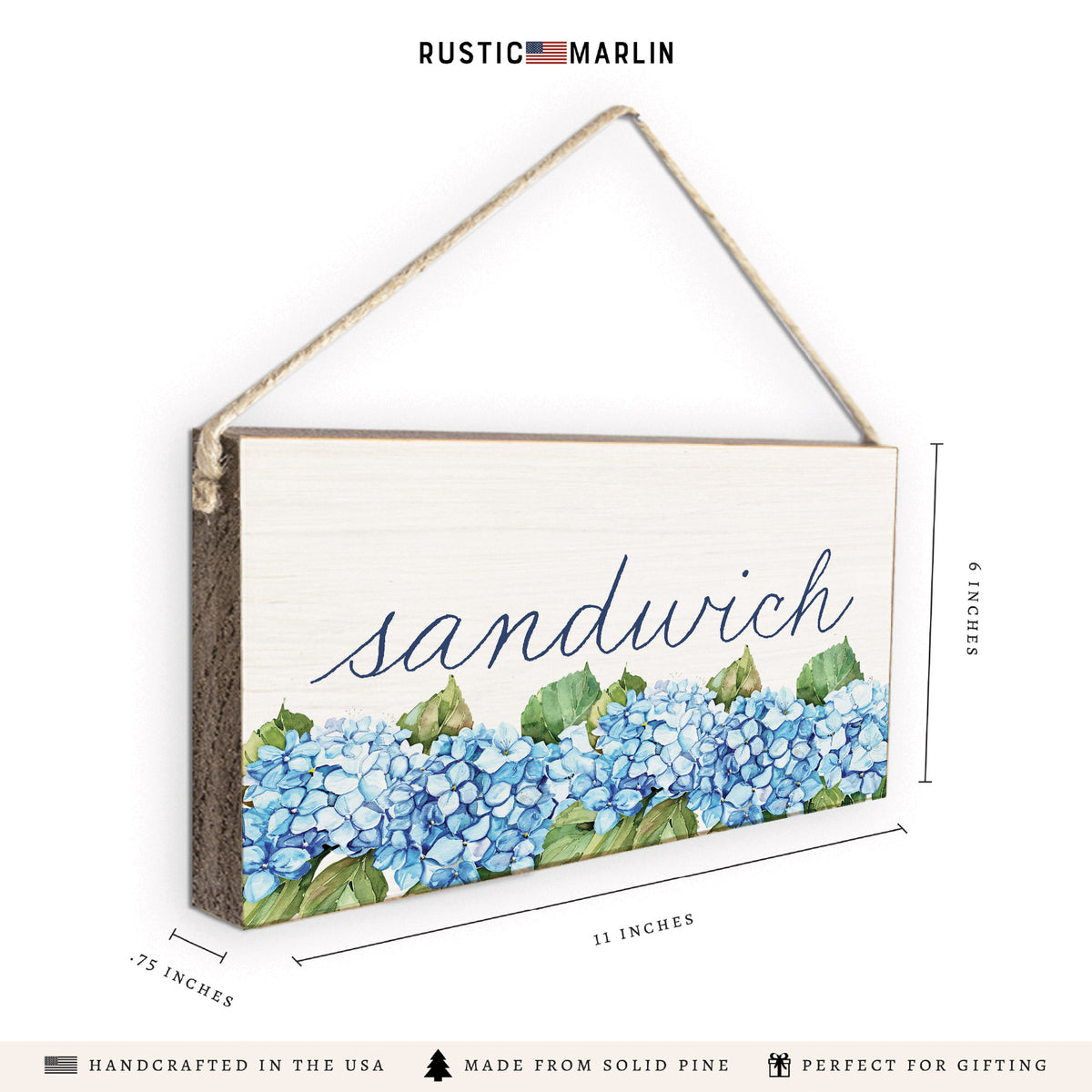 Hydrangea Bloom Personalized Twine Sign
