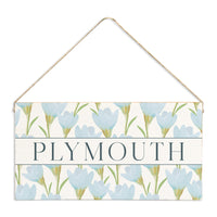 Blue Blossom Personalized Twine Sign