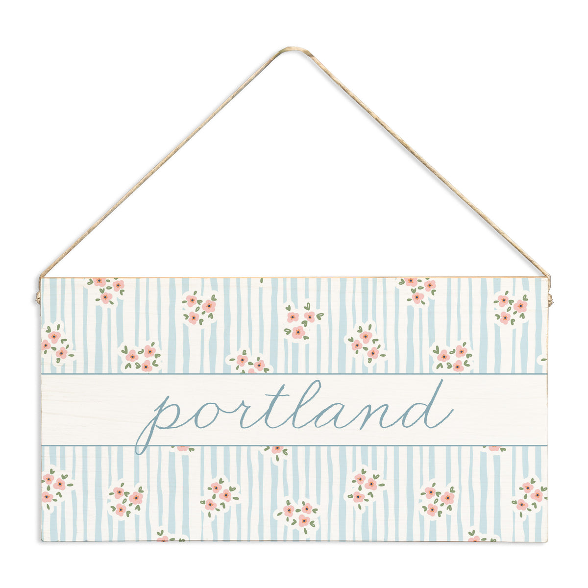 Blush Bloom Personalized Twine Sign