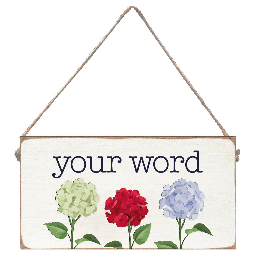 Welcome Patriotic Hydrangea Personalized Twine Sign